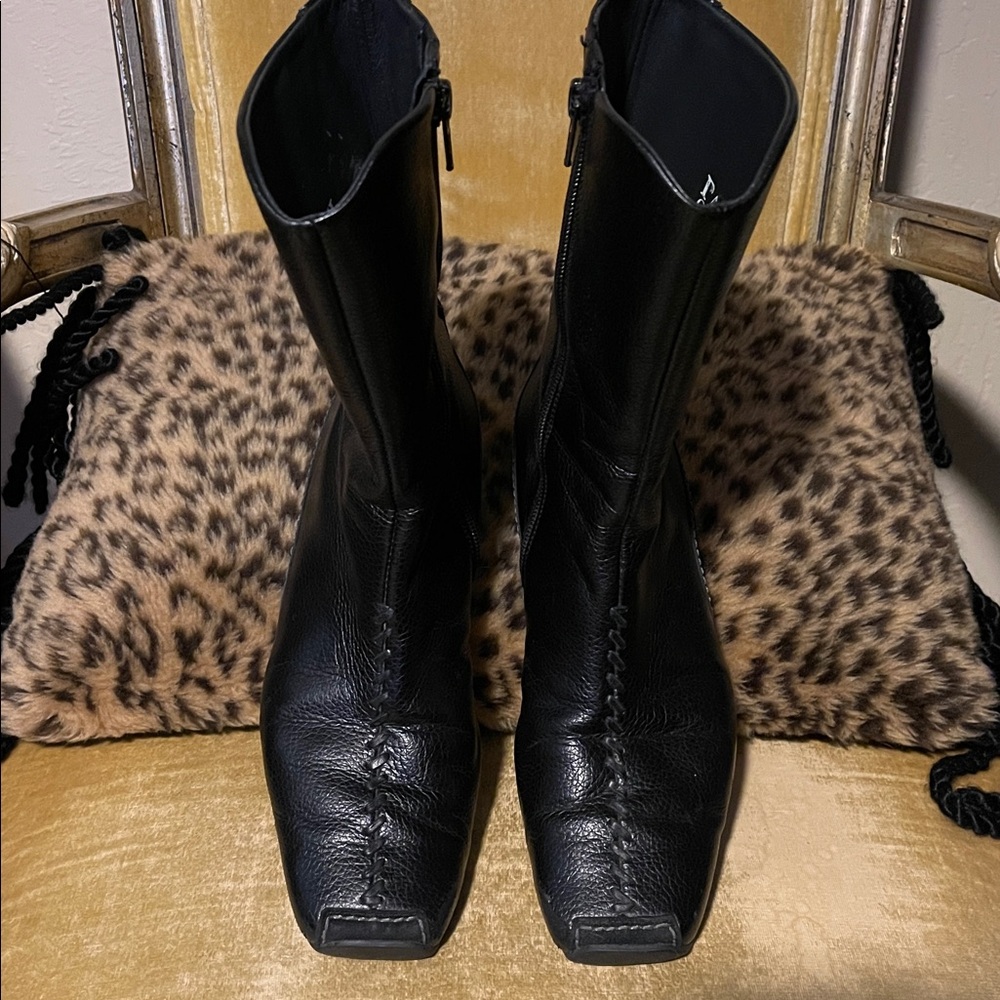 Paul Green Dark Leather Ankle Boots